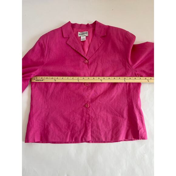 PENDELTON CLASSIC 100% LINEN JACKET BLAZER LINED PINK SIZE M/L - Picture 7 of 11